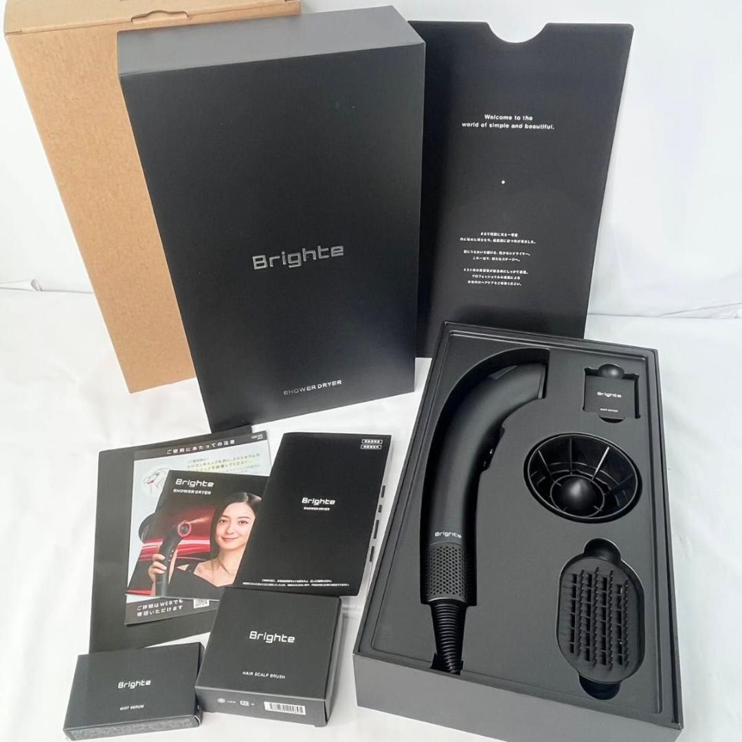 美品 Brighte シャワードライヤー BRT-SD173 新品ミスト・ブラシ