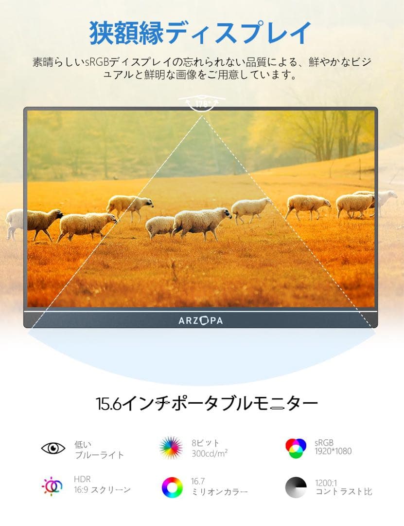 未開封新品 ARZOPA A1 GAMUT モバイルモニター 約15.6インチ