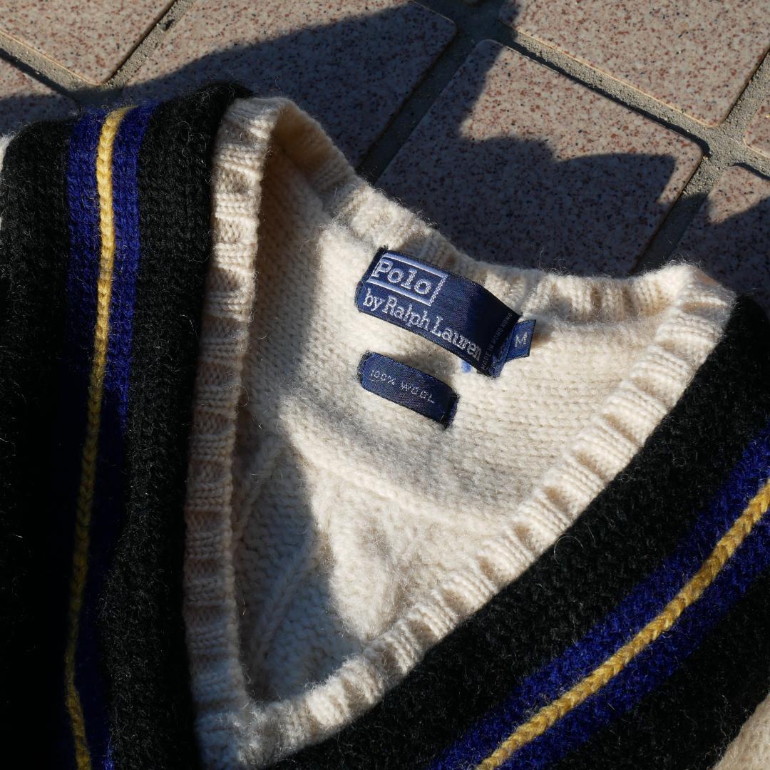 美品 ポロラルフローレン チルデンニット 90s ケーブル 肉厚 ロング