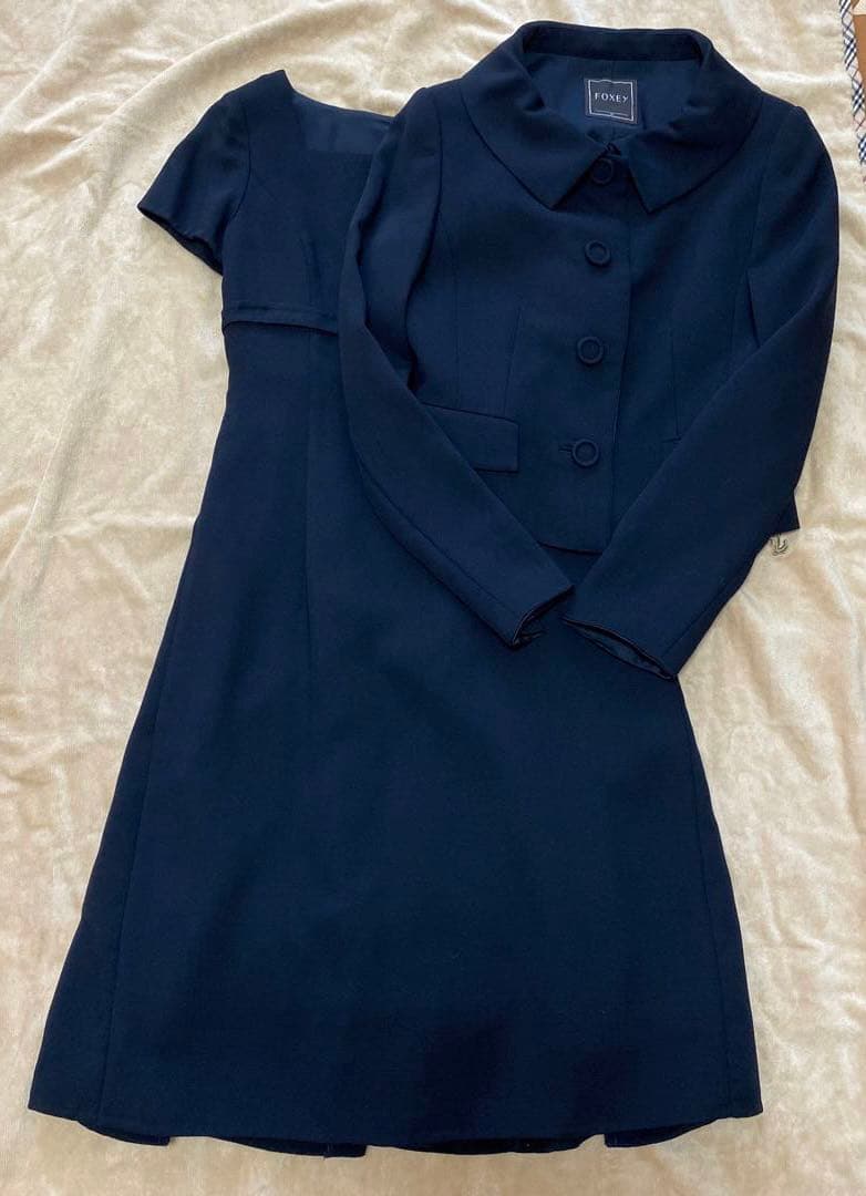 フォクシー　お受験　サクセススーツ　ミッドナイトブルー　濃紺　サイズ38