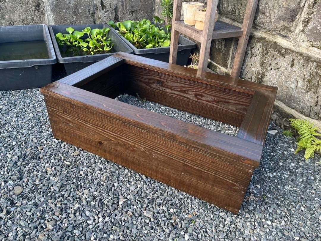 【新品】60Lトロ舟と木枠のセット　めだか飼育ケース　ビオトープ