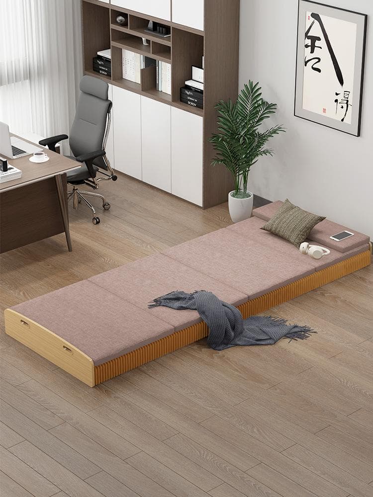 ペーパー折りたたみベッド幅60㎝高さ16㎝組立不要 マットレス付き 一人暮らし