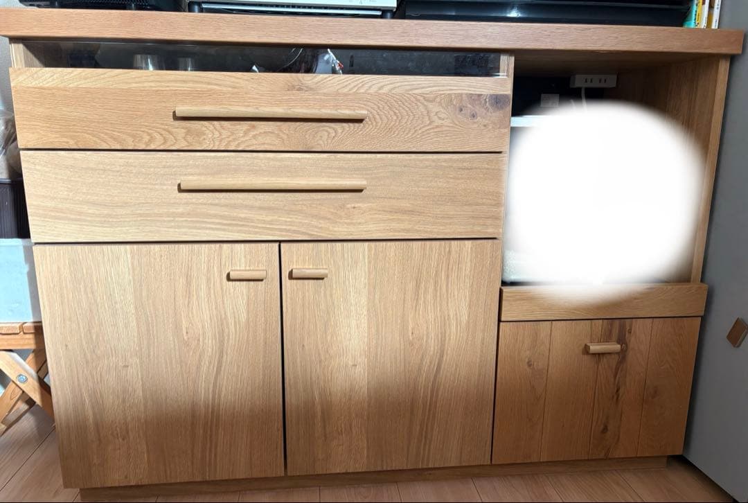 キッチンカウンター　レンジ台　収納棚　カップボード　120cm