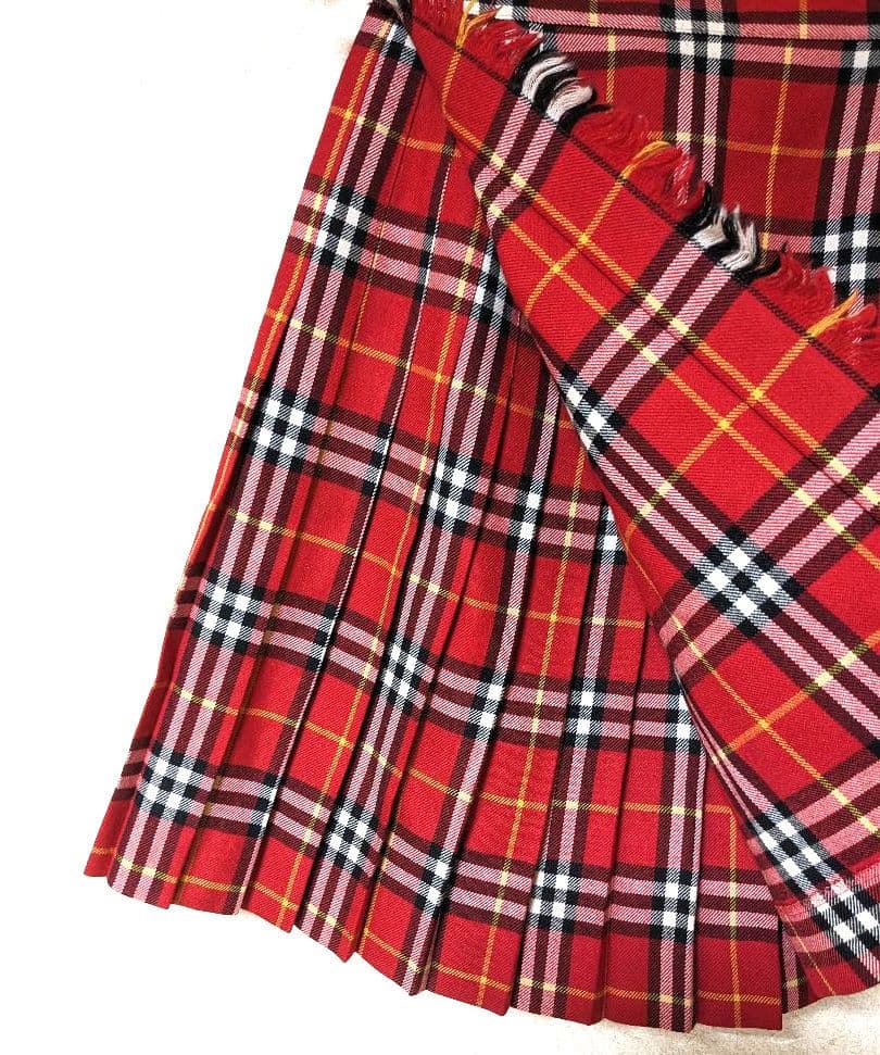バーバリー　スカート　チェック　巻きスカート　　ラップスカート　ウール　美品