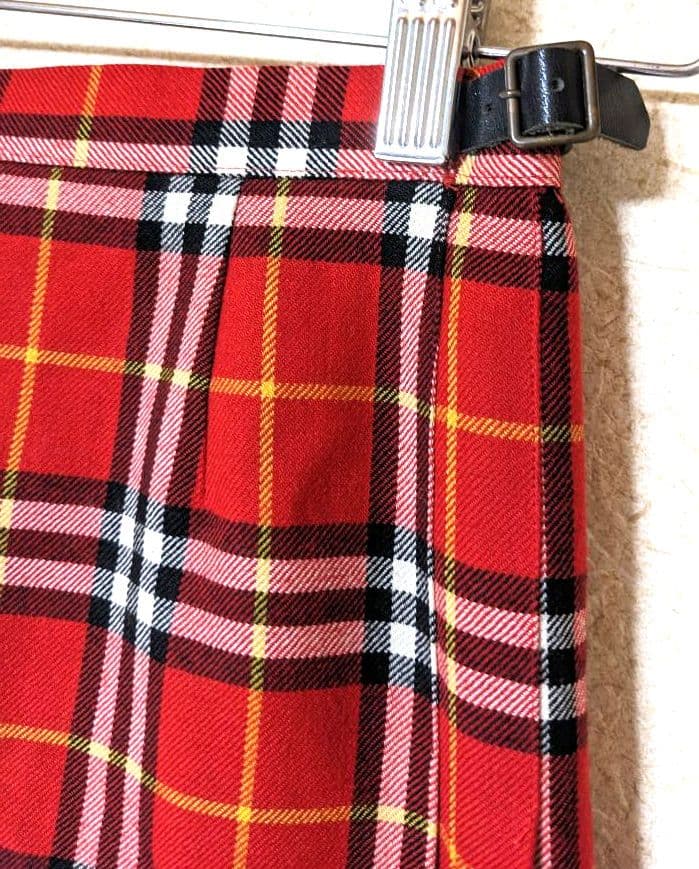 バーバリー　スカート　チェック　巻きスカート　　ラップスカート　ウール　美品