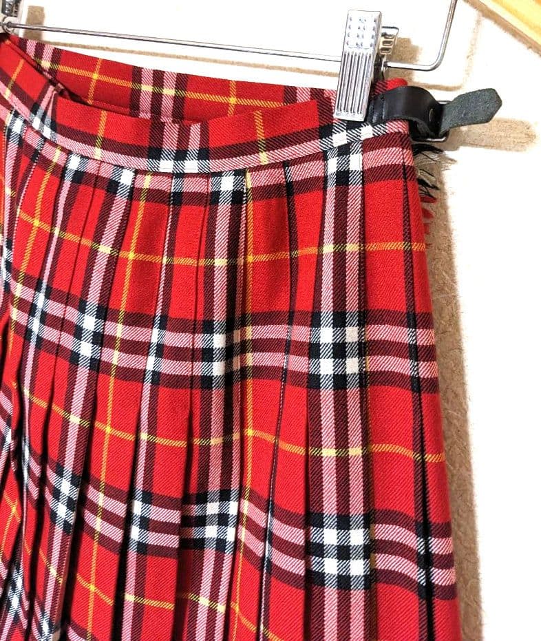バーバリー　スカート　チェック　巻きスカート　　ラップスカート　ウール　美品