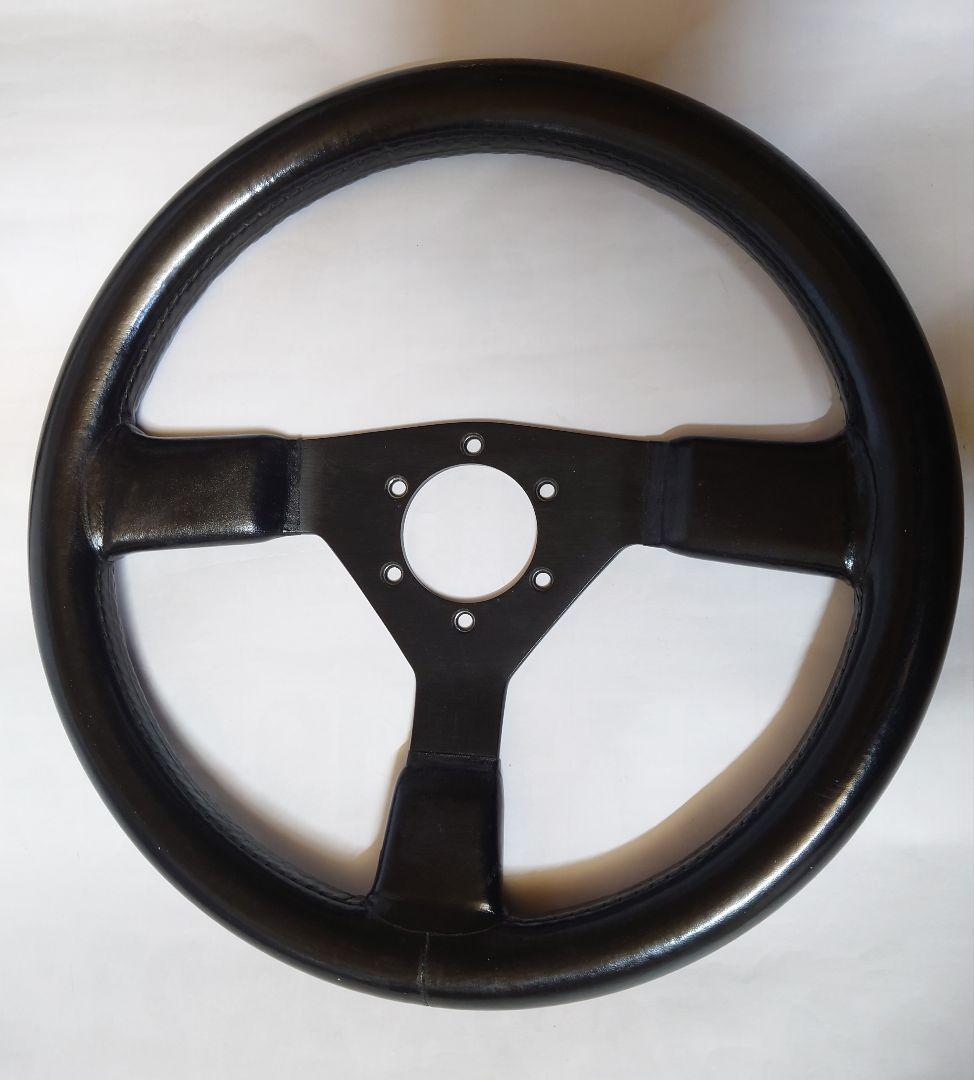 レザーステアリング　旧車　当時物 革ハンドル　昭和　レトロ