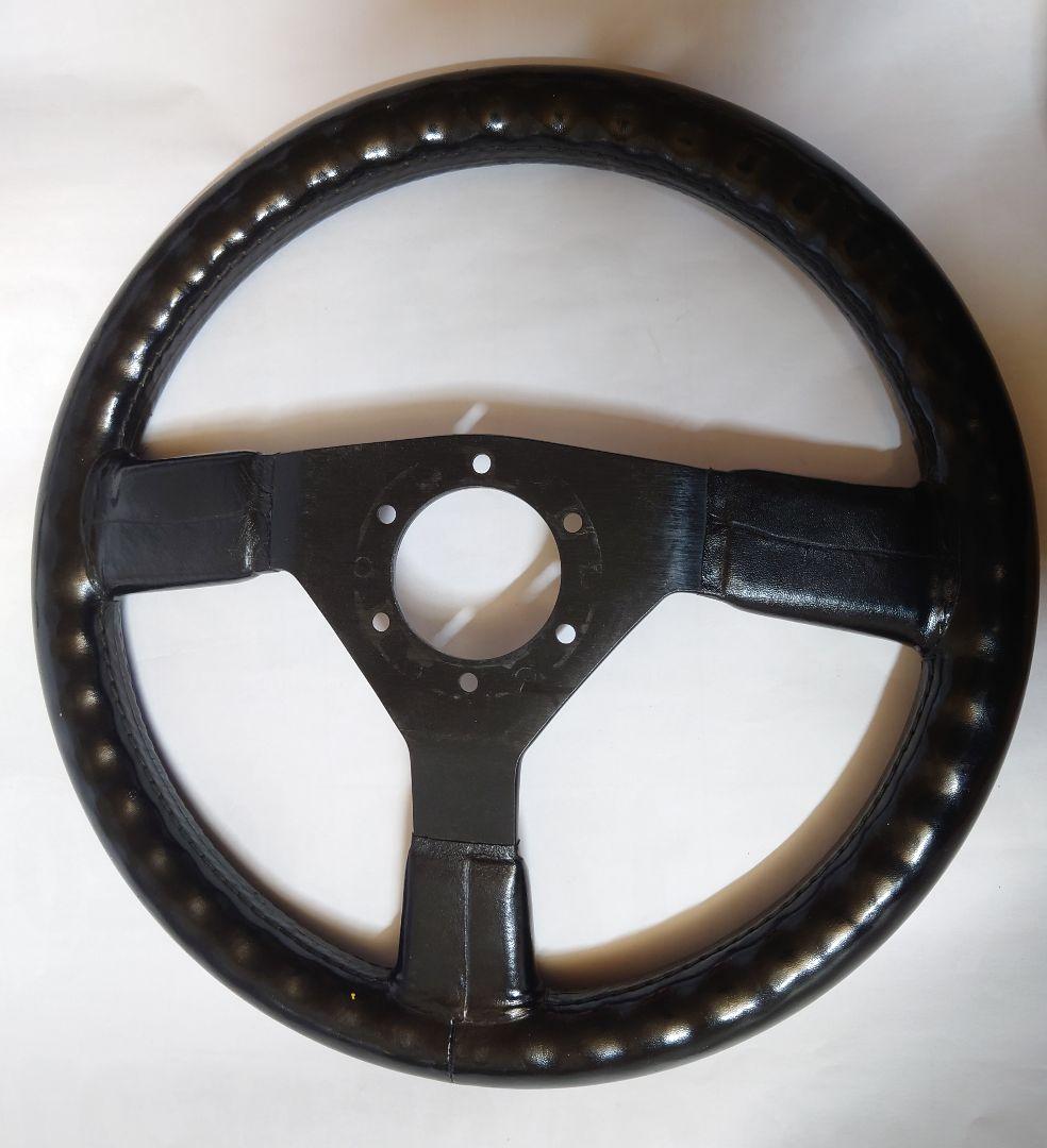 レザーステアリング　旧車　当時物 革ハンドル　昭和　レトロ