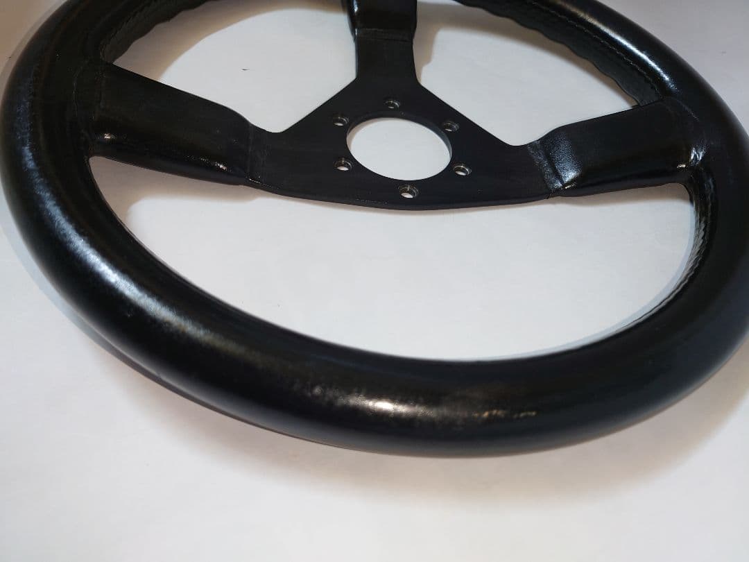 レザーステアリング　旧車　当時物 革ハンドル　昭和　レトロ