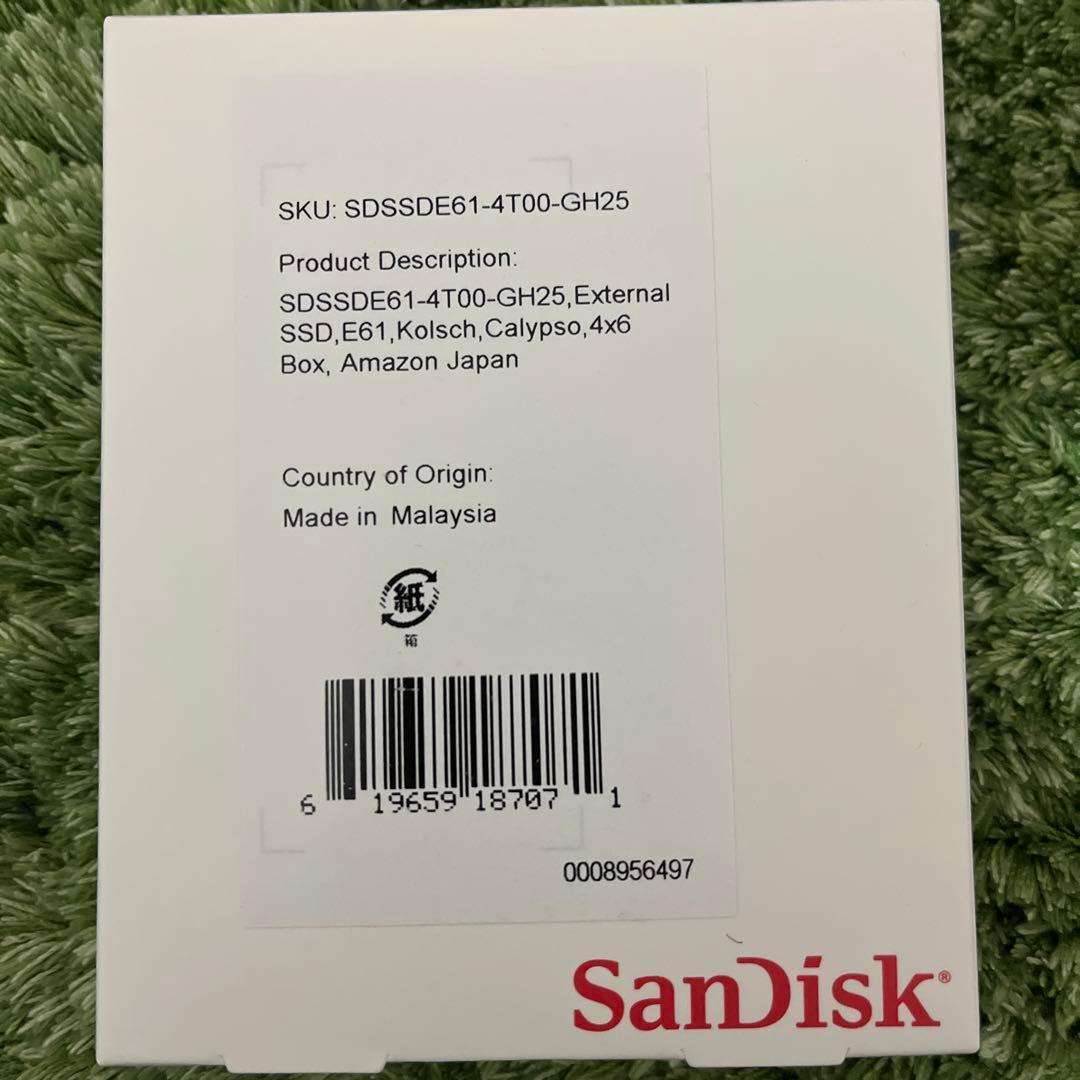 SSD 4TB 外付SSD SDSSDE61-4T00-GH25未開封
