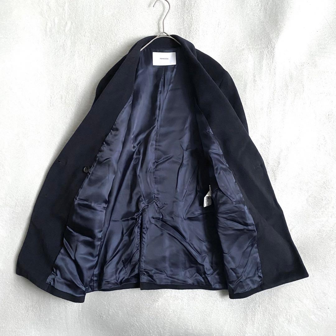 【美品✨】FRAMeWORK ライトビーバーダブルブレストジャケット　ネイビー