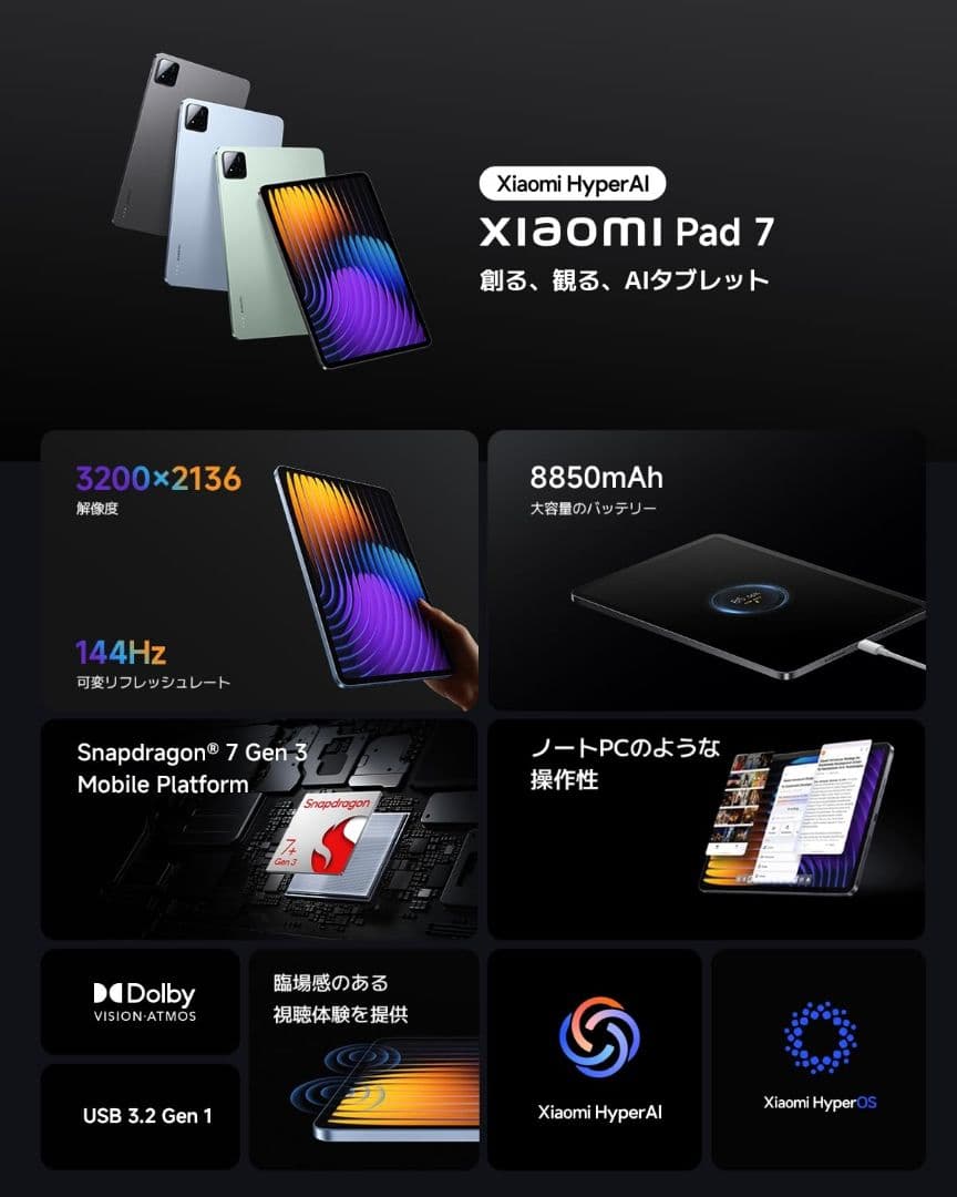 Xiaomi Pad 7 8G+128G グレー