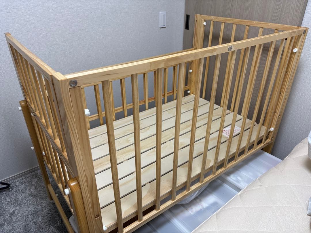 トールWオープンベビーベッド レギュラーサイズ　ベビーベッド 大和屋　ナチュラル