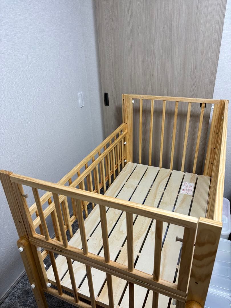 トールWオープンベビーベッド レギュラーサイズ　ベビーベッド 大和屋　ナチュラル