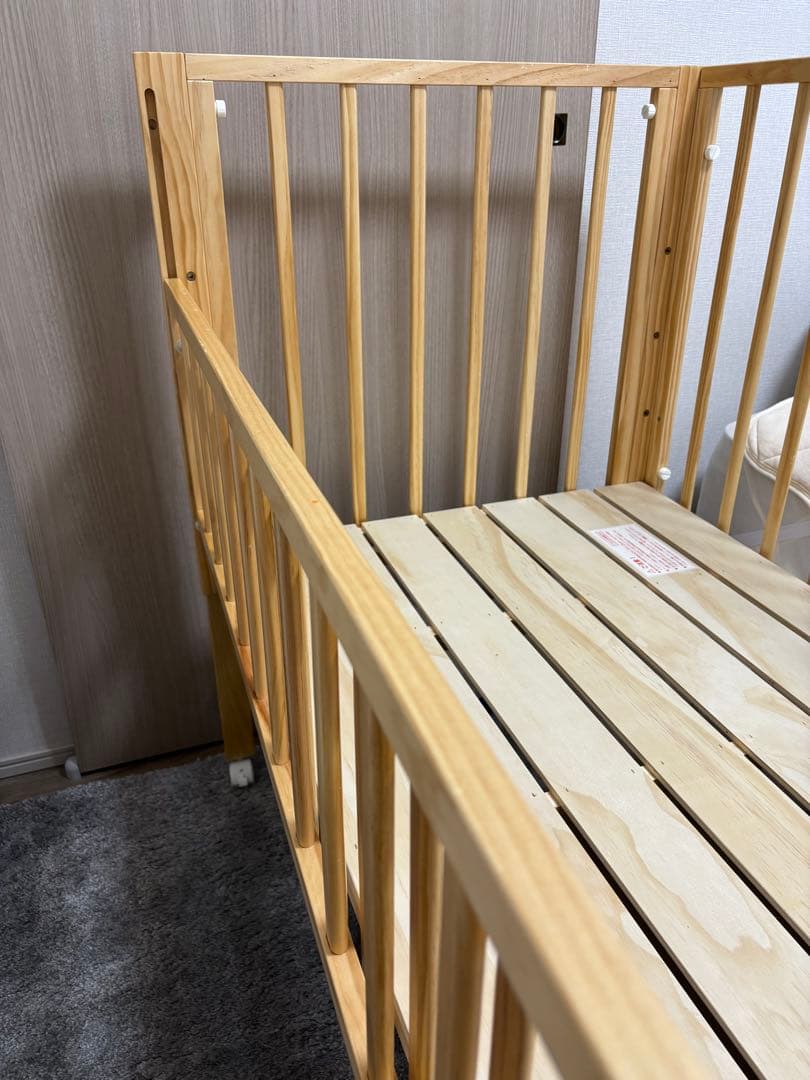 トールWオープンベビーベッド レギュラーサイズ　ベビーベッド 大和屋　ナチュラル