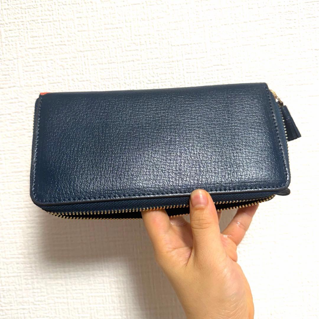 新品未使用　Anya Hindmarch 長財布 ネイビー 個性派虎デザイン