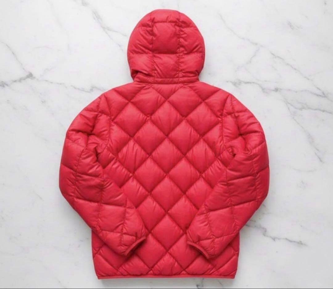 モンベル　ダウンジャケット キルティング　リバーシブル 緑/赤