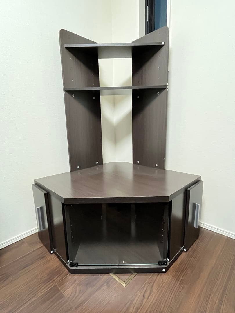 【最終値下げ】コーナー型テレビ台 ダークブラウン