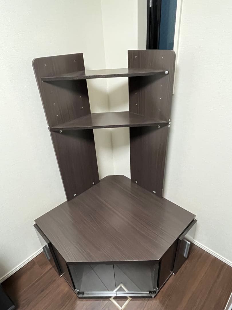 【最終値下げ】コーナー型テレビ台 ダークブラウン