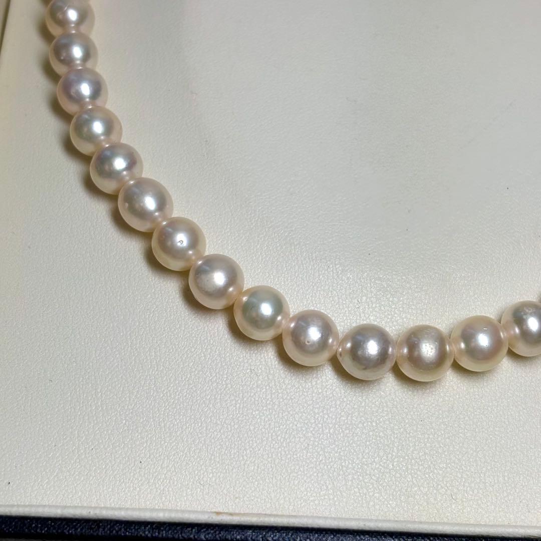 照り強超大珠✨8.5-9mm あこや本真珠ネックレス　アコヤパール　干渉色