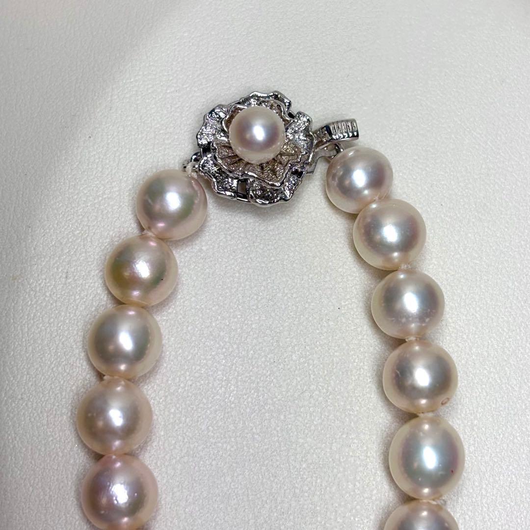 照り強超大珠✨8.5-9mm あこや本真珠ネックレス　アコヤパール　干渉色