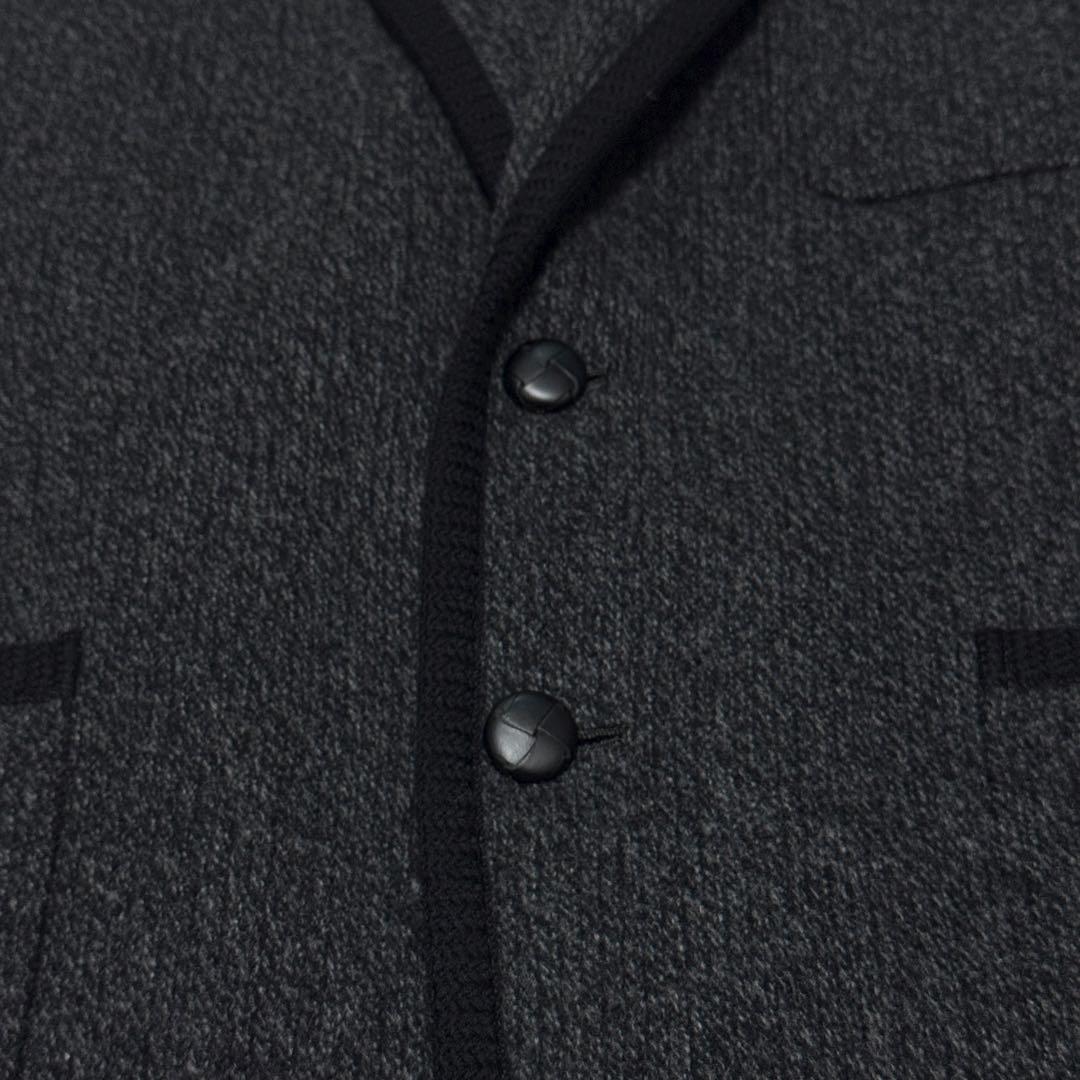 美品 Dior ニット　ウール　テーラードジャケット　バイカラー　くるみボタン