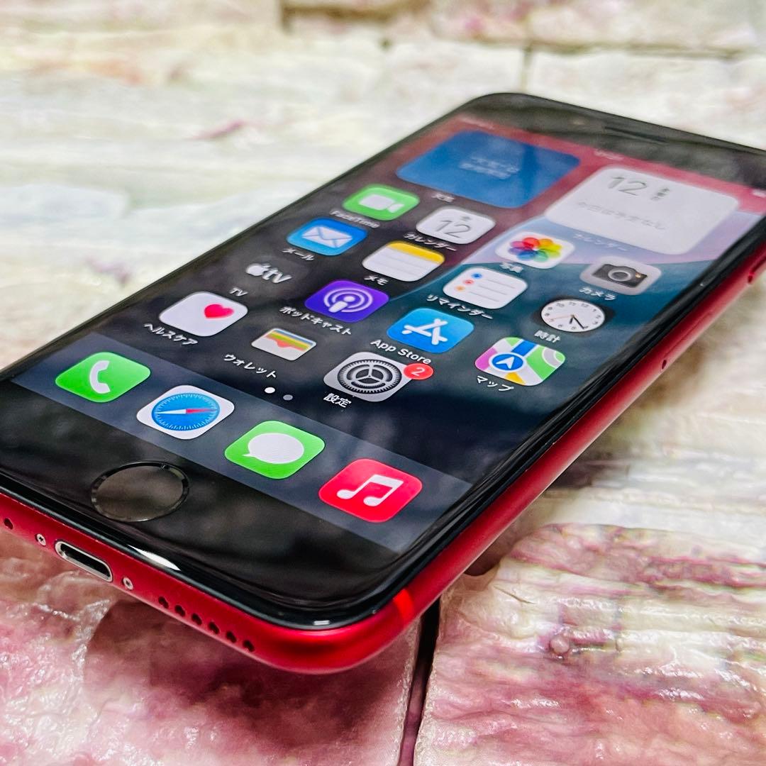 SIMフリー iPhoneSE2 64GB 439 レッド 電池良好