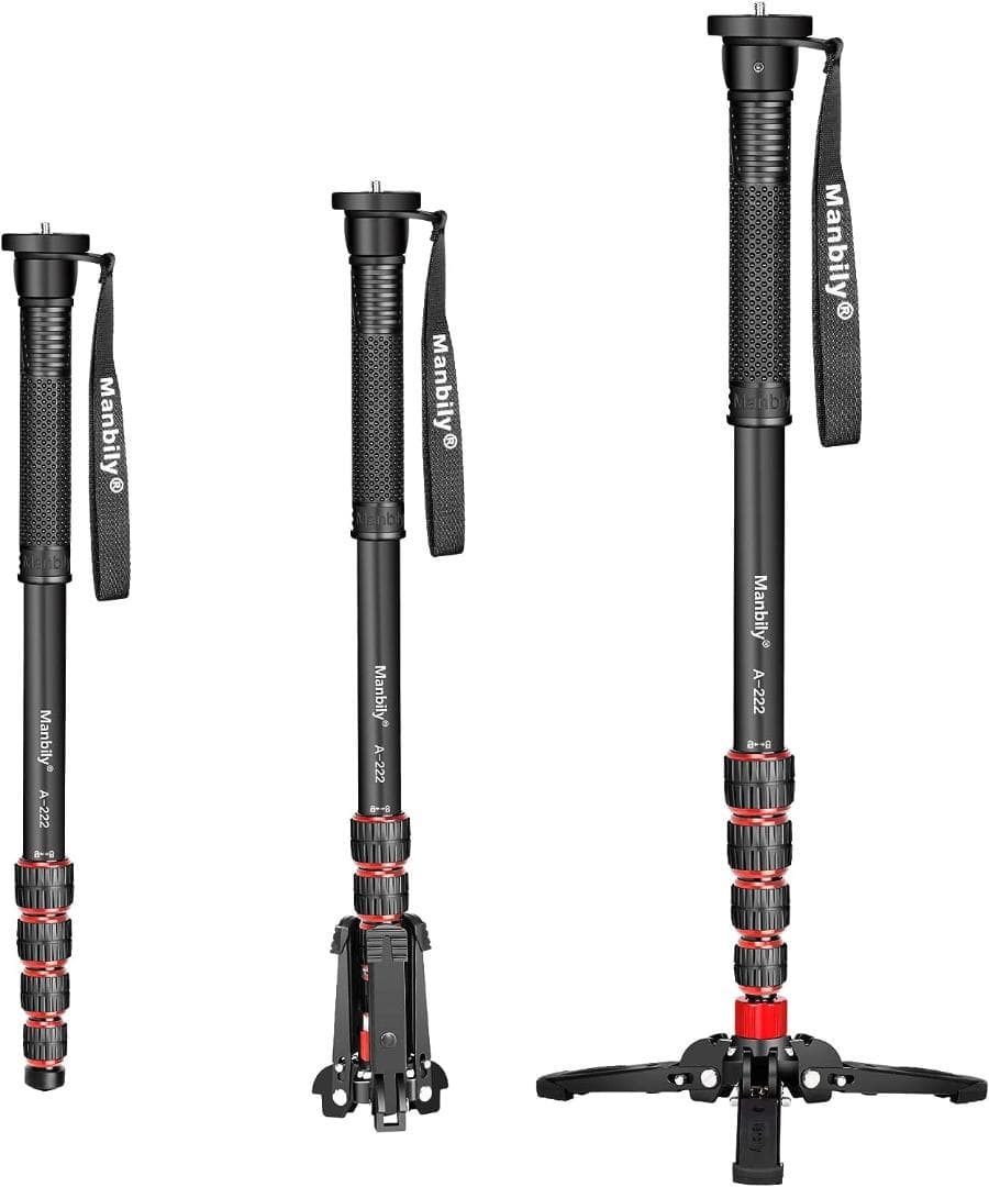 【自立式】軽量一脚 5段階伸縮 望遠レンズ用 収納高45cm 耐荷重7kg