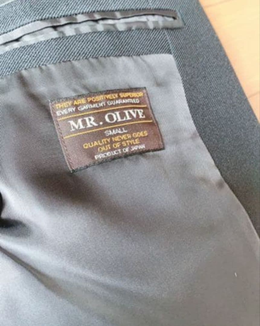 美品　MR.OLIVE セットアップ　ピークドラペルジャケット　パンツ　ブラック