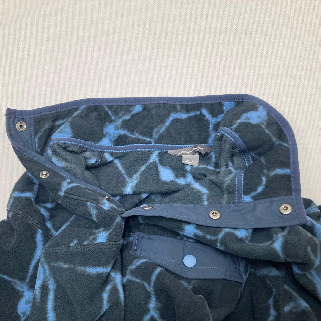 【レアなサンダー柄】エディーバウアー スナップT フリース プルオーバー 美品