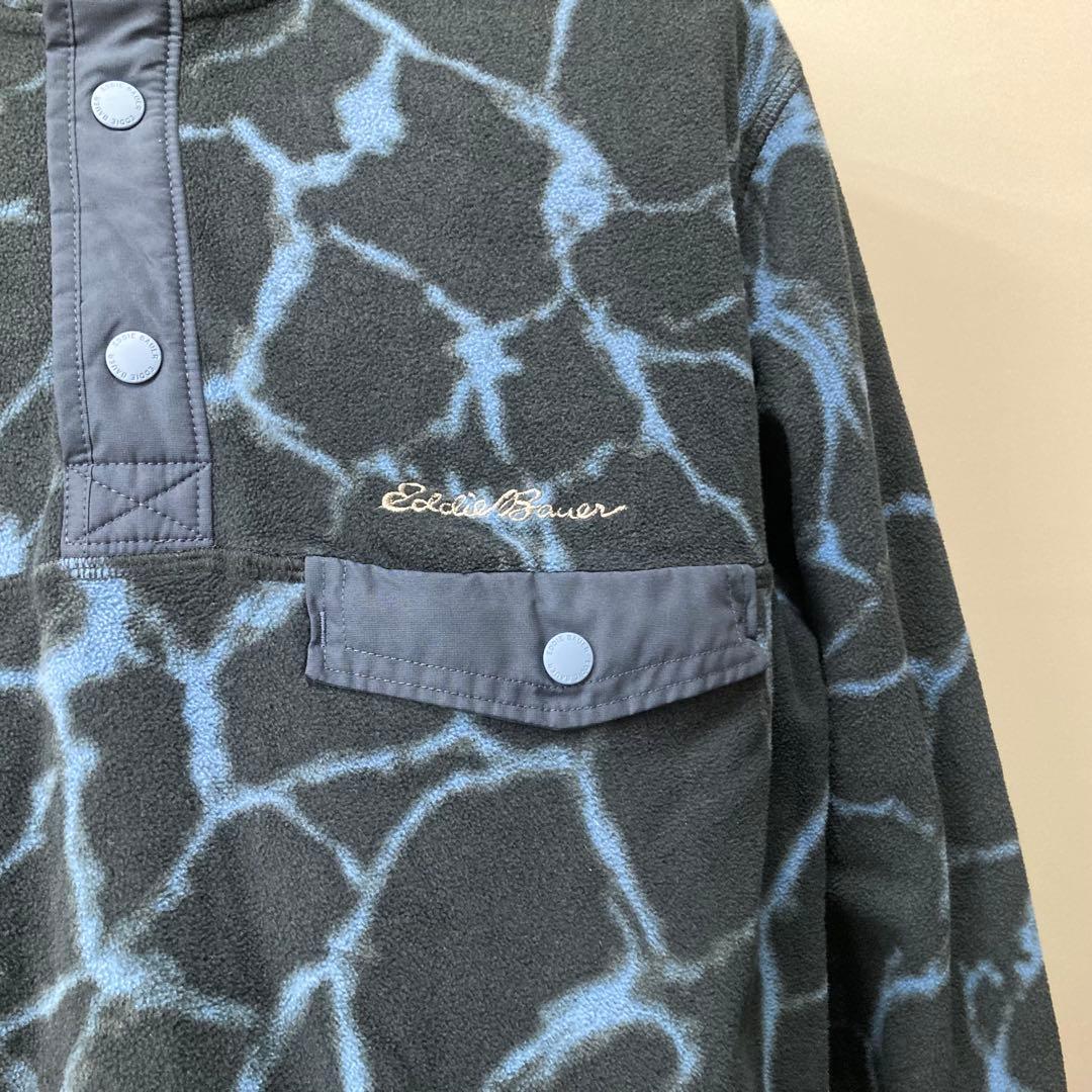 【レアなサンダー柄】エディーバウアー スナップT フリース プルオーバー 美品