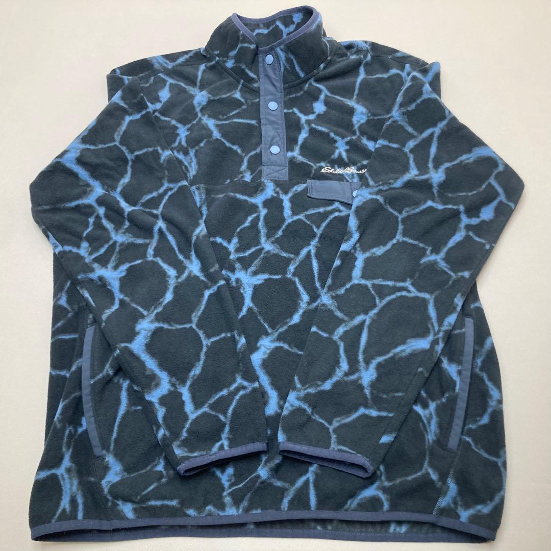 【レアなサンダー柄】エディーバウアー スナップT フリース プルオーバー 美品