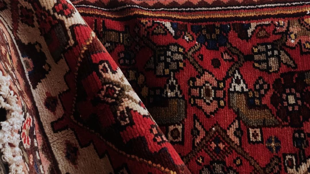 155×82〜90 アフガニスタン バルーチ族 手織りヴィンテージラグ 花と鳥