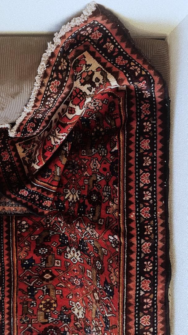 155×82〜90 アフガニスタン バルーチ族 手織りヴィンテージラグ 花と鳥