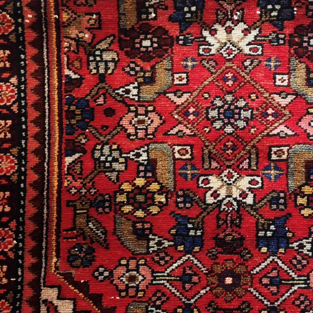 155×82〜90 アフガニスタン バルーチ族 手織りヴィンテージラグ 花と鳥