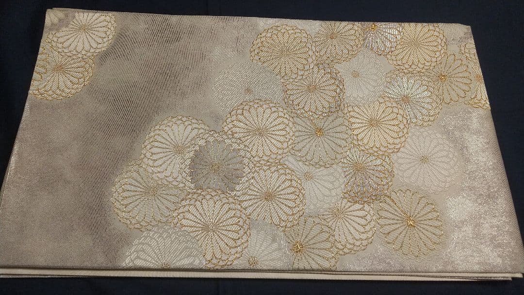 【袋帯】皇紫菊紋様 六通 431㎝