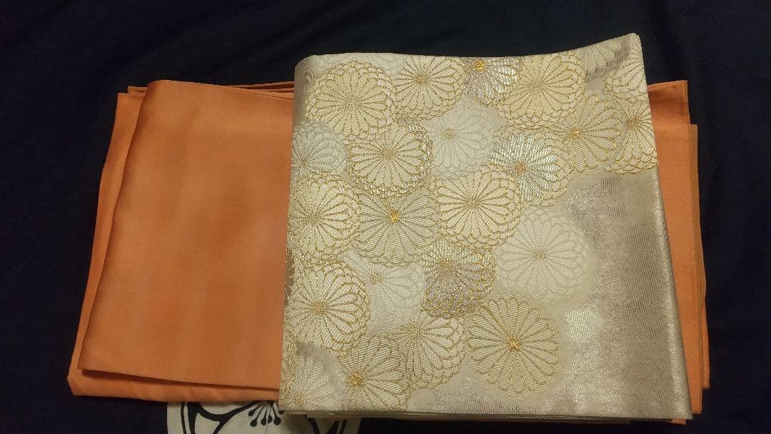 【袋帯】皇紫菊紋様 六通 431㎝