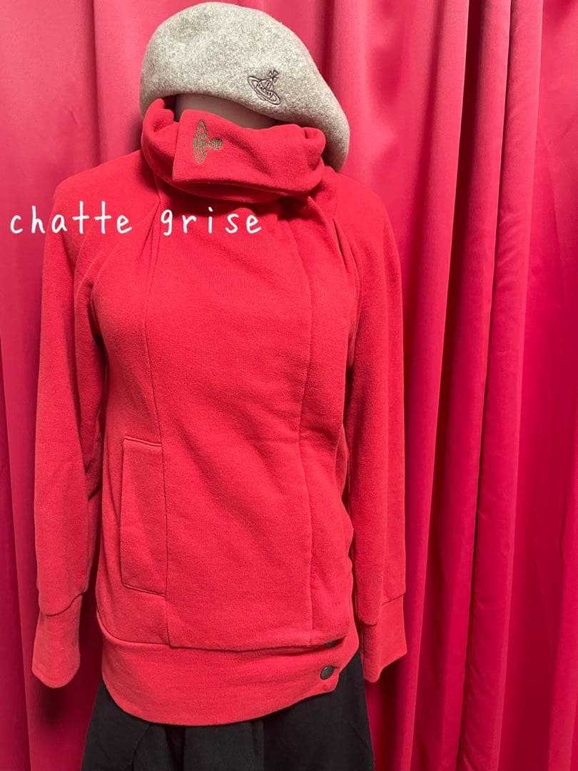 RAKUDO様本日限定ヴィヴィアンオーブアシメ襟2wayスウェットジップブルゾン