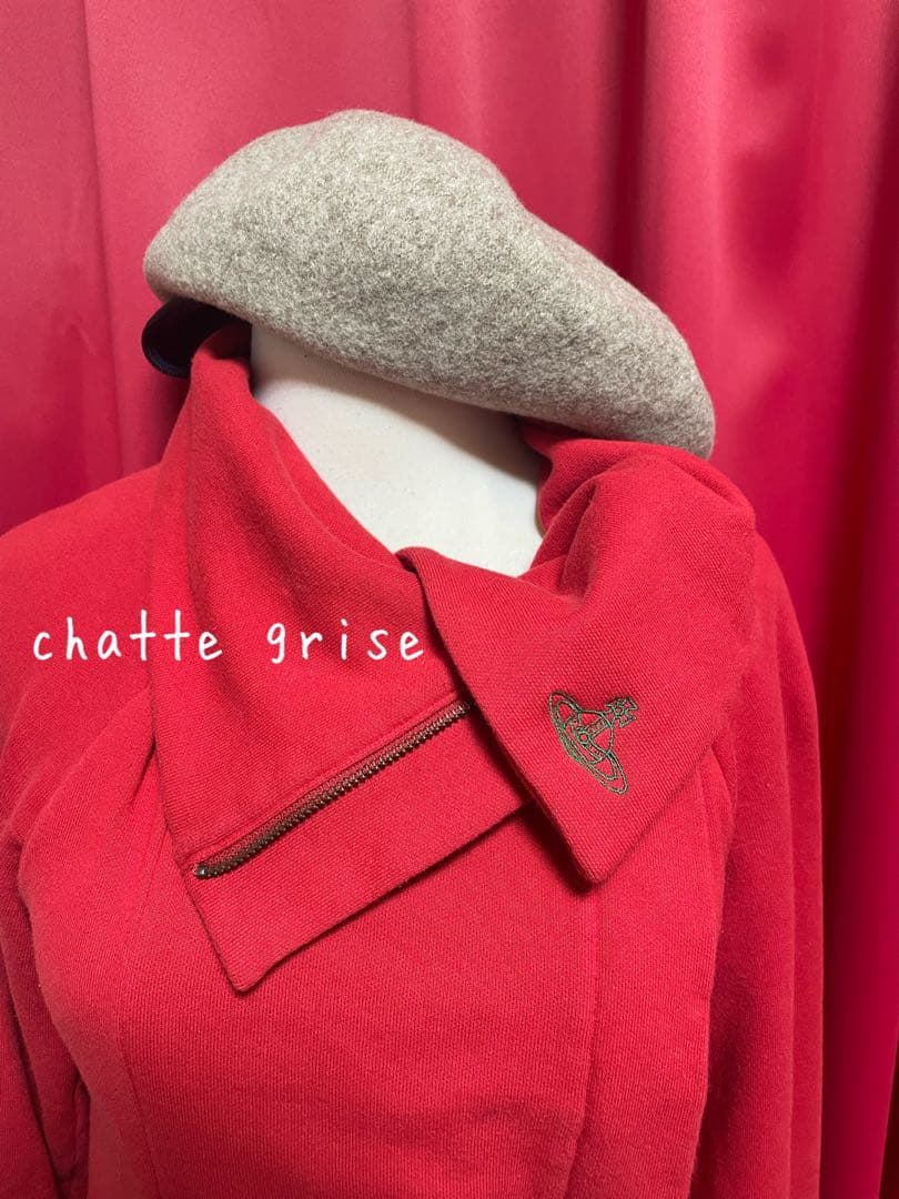 RAKUDO様本日限定ヴィヴィアンオーブアシメ襟2wayスウェットジップブルゾン