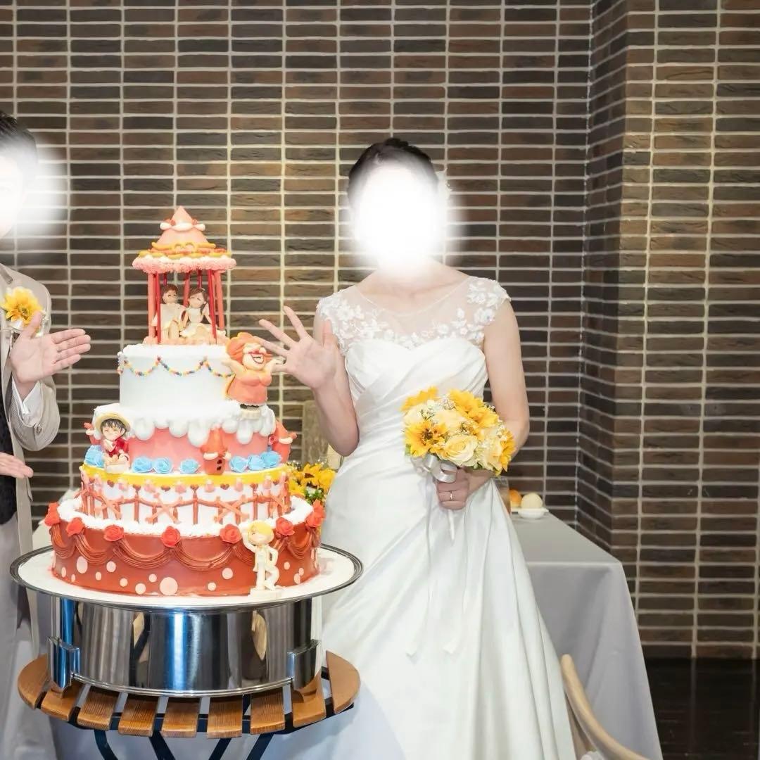 【ラッキー】ウェディングドレス　Aライン　2WAYタイプ