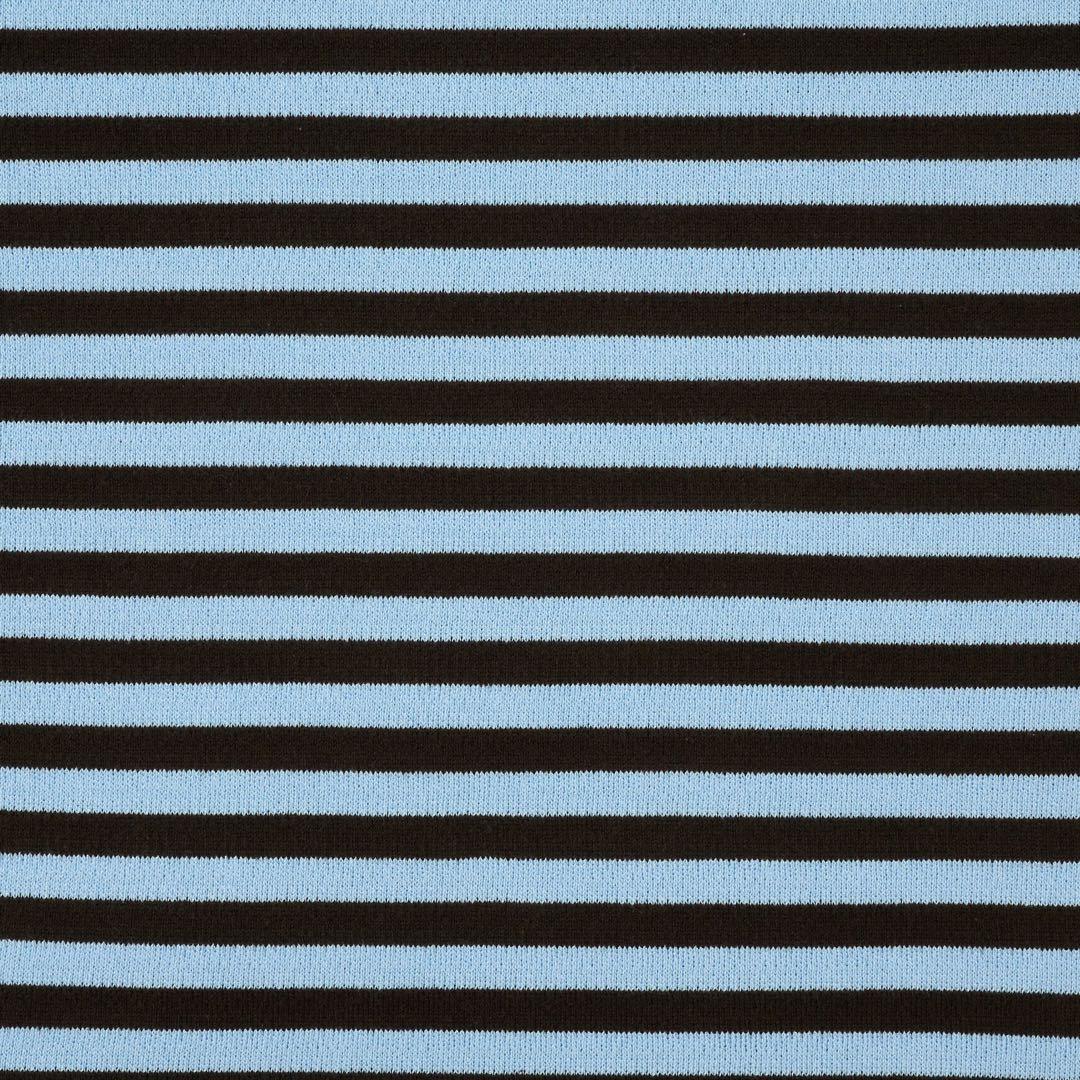 シシクイ　ボーダー　トップス　水色×茶