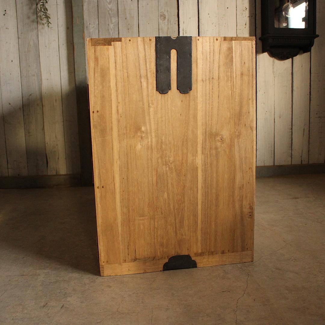 古い木製の引き出し　3段　食器棚　シャツケース　収納棚　チェスト　古家具