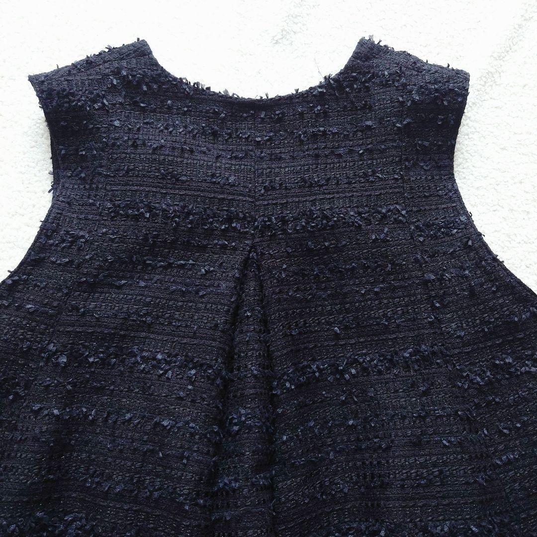 タグ付 cadune カデュネ ツイードフレアジレ 36 ブラック