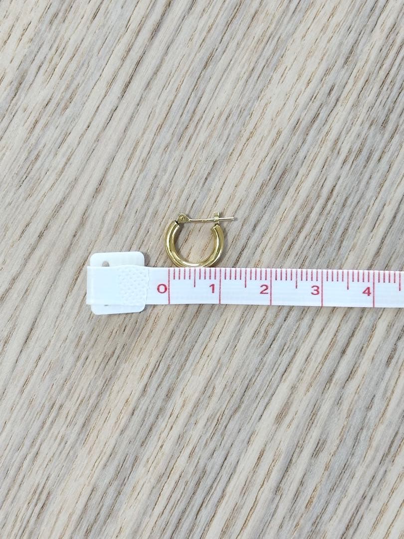 【格安・匿名配送】K18 イエローゴールド フープピアス 2mm×12mm