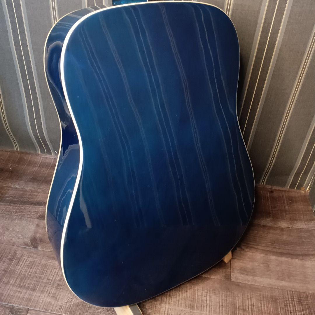 新品弦 軽量 初心者 ビギナー向け アコースティックギター ブルー 青