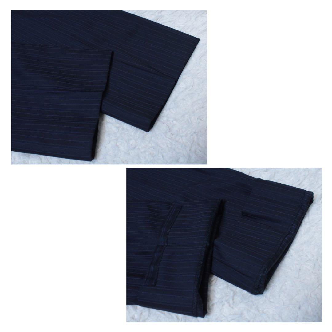 極美品 ポールスミス ロロピアーナ 2Bセットアップスーツ ストライプ ネイビー