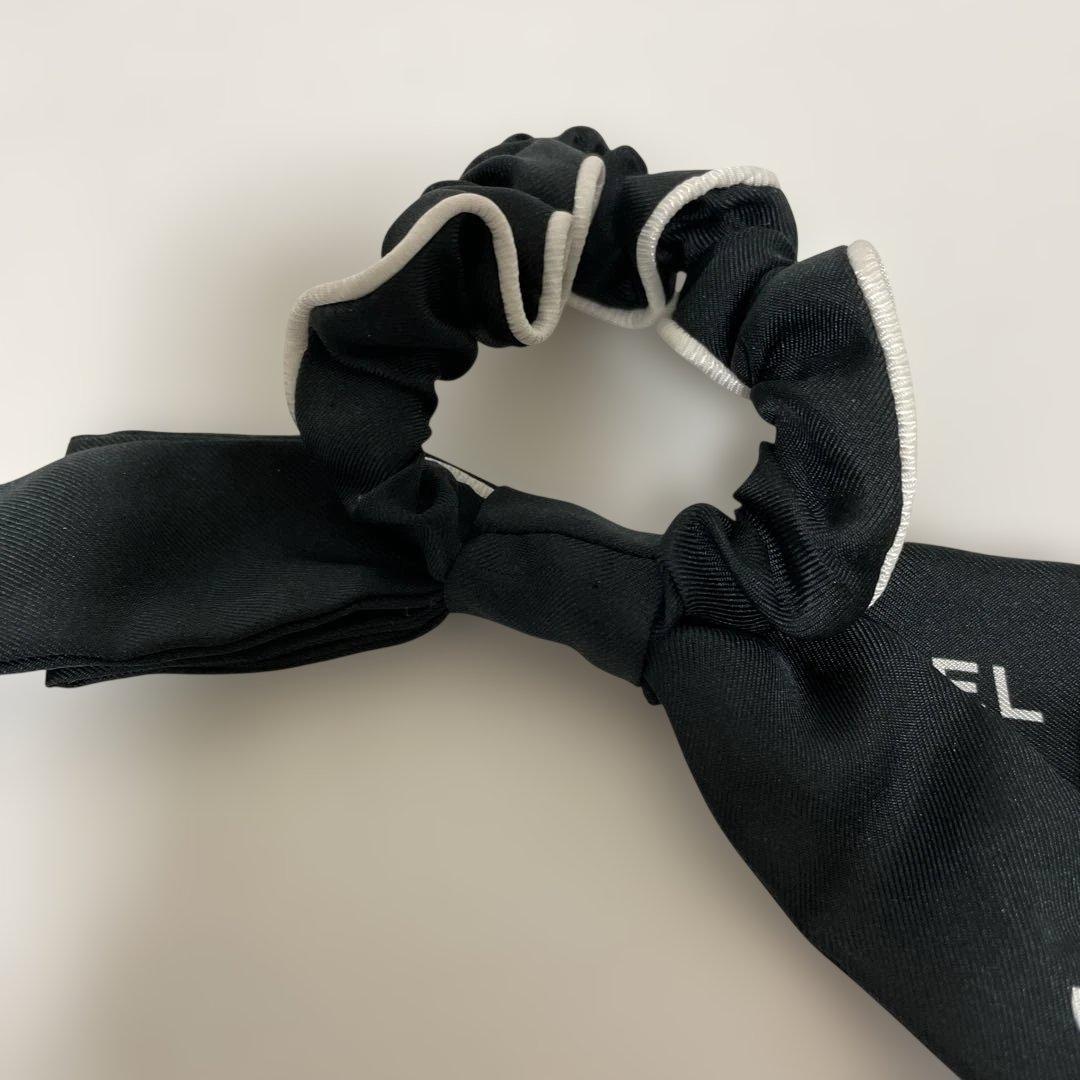 CHANEL シャネル ココマーク シルク シュシュ ヘアゴム ブラック 中古