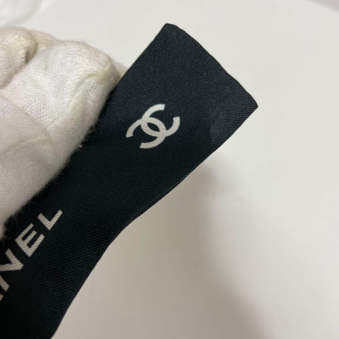CHANEL シャネル ココマーク シルク シュシュ ヘアゴム ブラック 中古