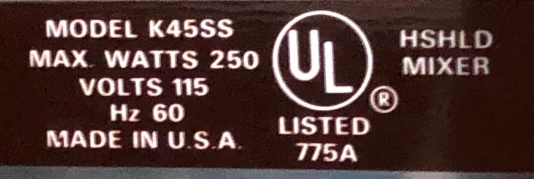 KitchenAid K45SS クリームカラー スタンドミキサー