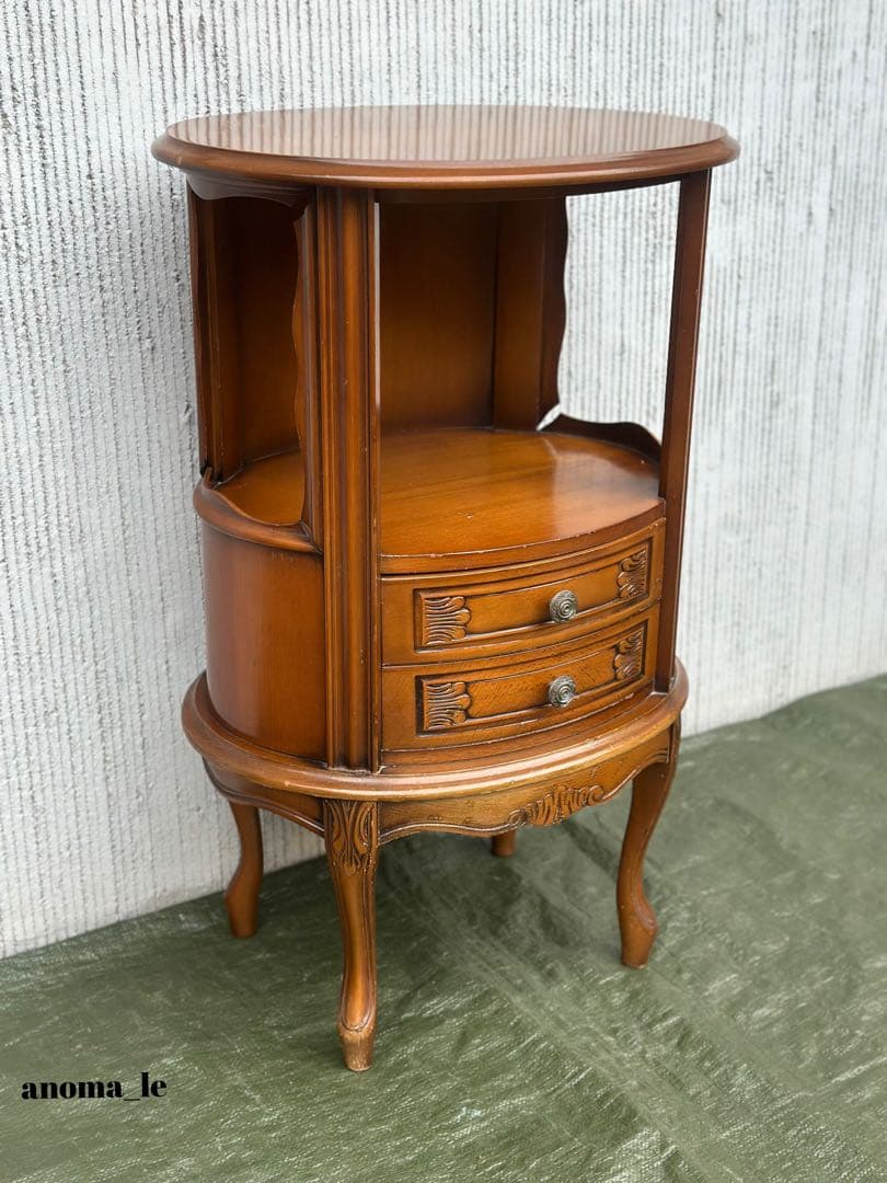 【ラウンドチェスト】イタリア　カブリオールレッグ　コンソール　キャビネット